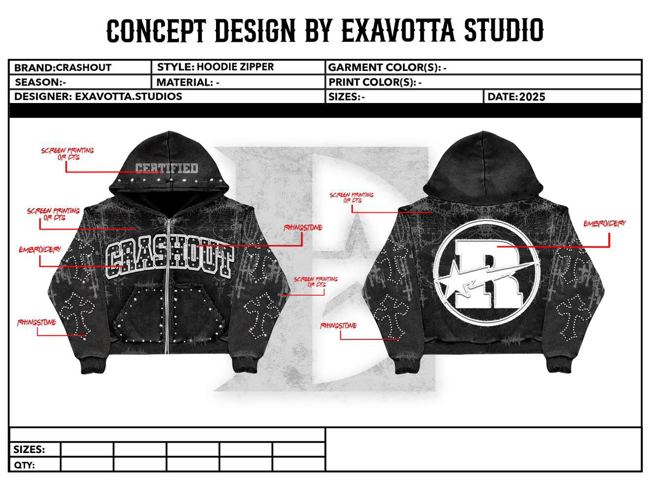 Crashout ZIPPER HOODIE